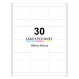 2-5/8" x 1" - 30 Labels per sheet