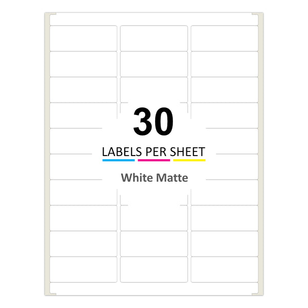 2-5/8" x 1" - 30 Labels per sheet – PACKZON
