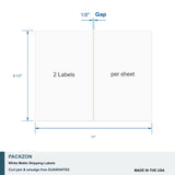 8.5" x 5.5" - 2 Labels per sheet