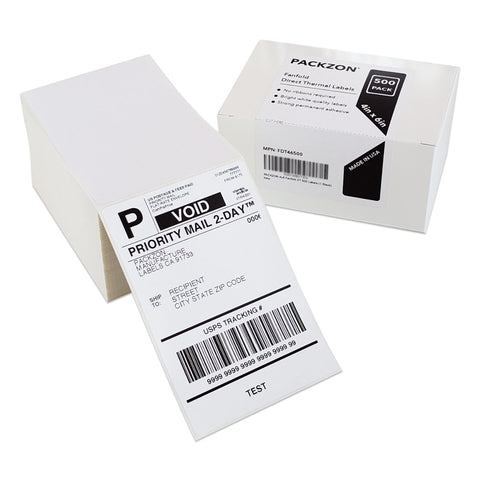 4" x 6" Fanfold Direct Thermal Shipping Labels